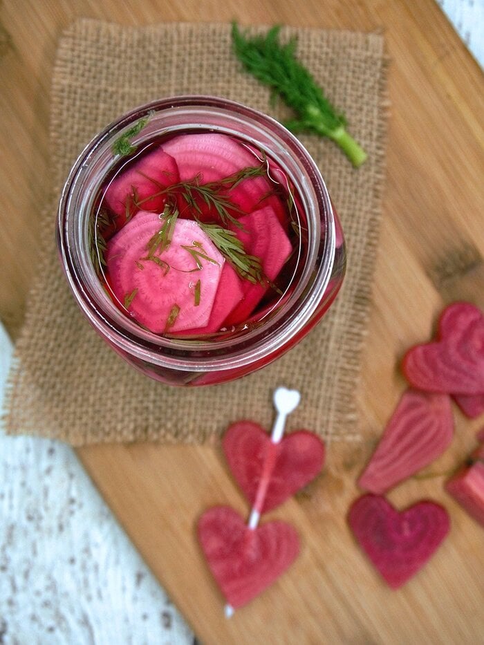 Valentine's Day Cocktails - Pickled Beet Dirty Martini