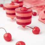 Valentine's Day Cocktails - Cherries and Cream Layered Jello Shots