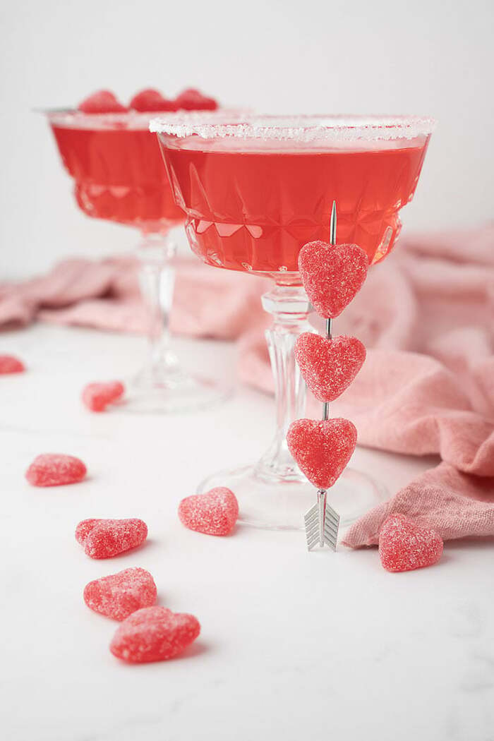 Valentine's Day Cocktails - Strawberry Sour Candy Cocktail