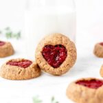 Valentine's Day Cookies - Healthy Jam Heart Thumbprint Cookies