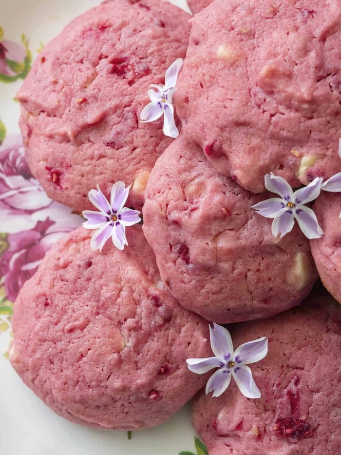 Valentine's Day Cookies - White Chocolate Raspberry Cookies