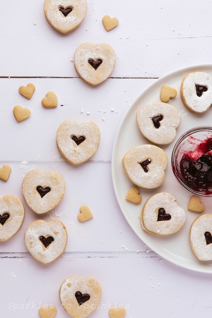 Valentine's Day Cookies - Valentine Heart Linzer Cookies