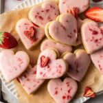 Valentine's Day Cookies - Heart-Shaped Strawberry Shortbread Cookies