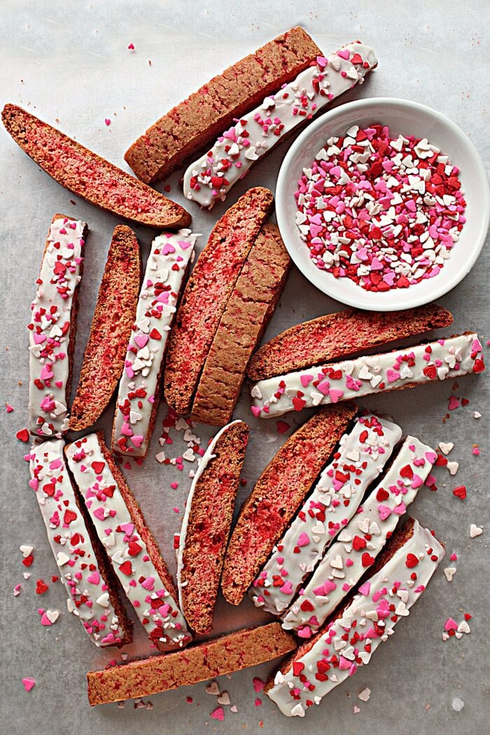 Valentine's Day Cookies - Cinnamon Red Hot Biscotti Cookies