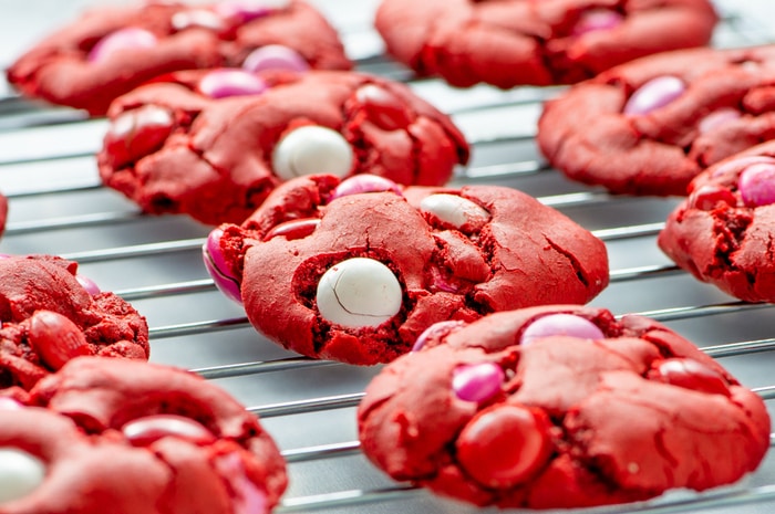Valentine's Day Cookies - Red Velvet Cake Mix Cookies