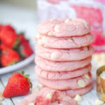 Valentine's Day Cookies - Pink Strawberry Cake Mix Cookies
