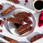 Valentine's Day Cookies - Chocolate Raspberry Sourdough Biscotti