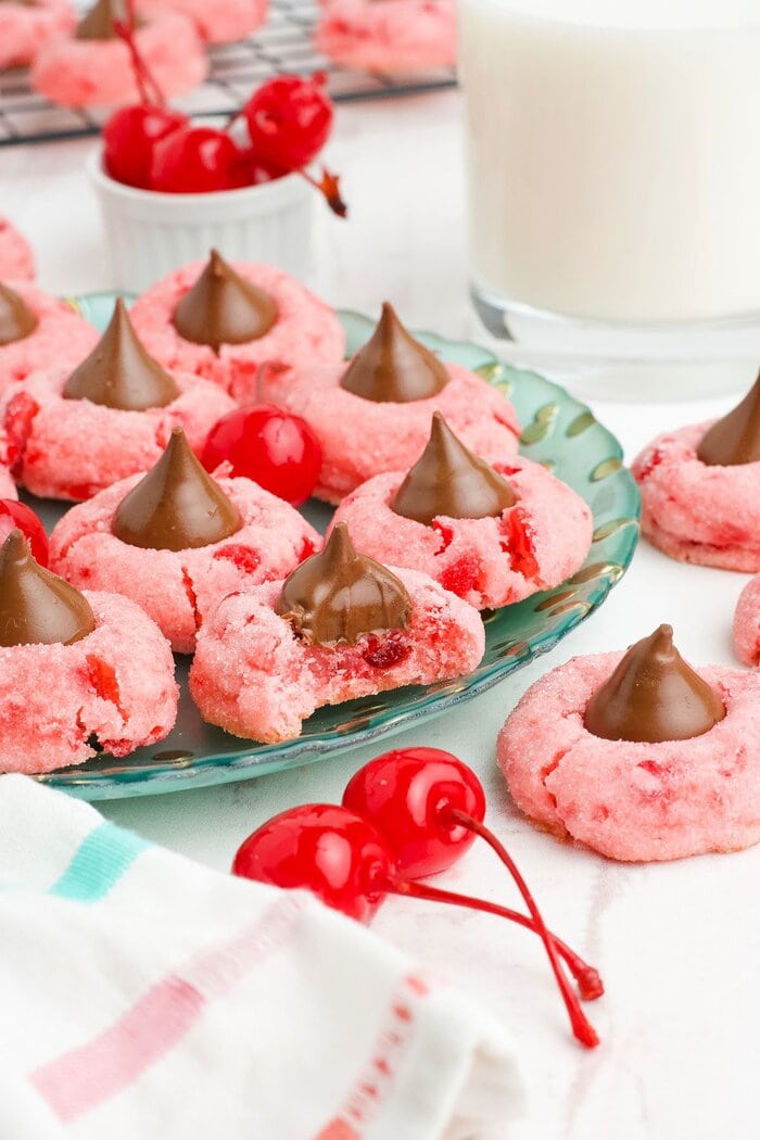 Valentine's Day Cookies - Easy Chocolate Cherry Blossom Cookies