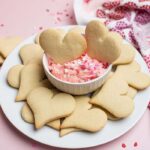 Valentine's Day Cookies - Heart Cookies and Cream Cheese Sprinkle Dip