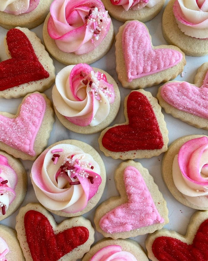 Valentine's Day Cookies - Mini Buttercream Heart Cookies