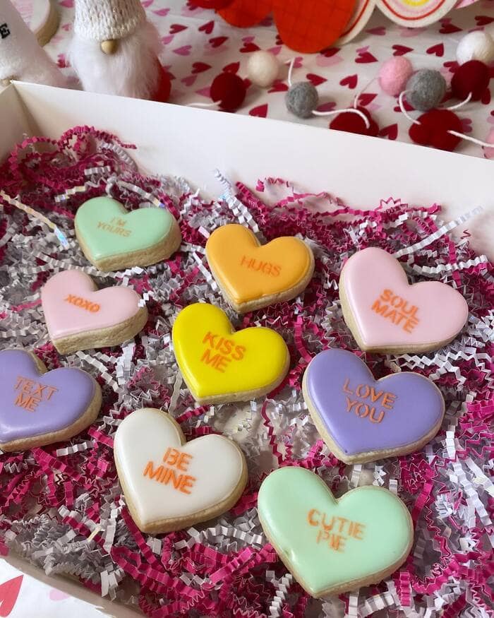 Valentine's Day Cookies - Cookie Conversation Hearts