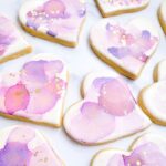 Valentine's Day Cookies - Watercolor Heart-Shaped Cookies