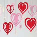 Valentine's Day Decor Ideas - 16-Count Pink, Red & Iridescent 3D Heart Foil & Plastic Hanging Decorations