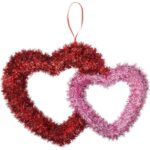 Valentine's Day Decor Ideas - Pink & Red Hearts Tinsel Hanging Decoration