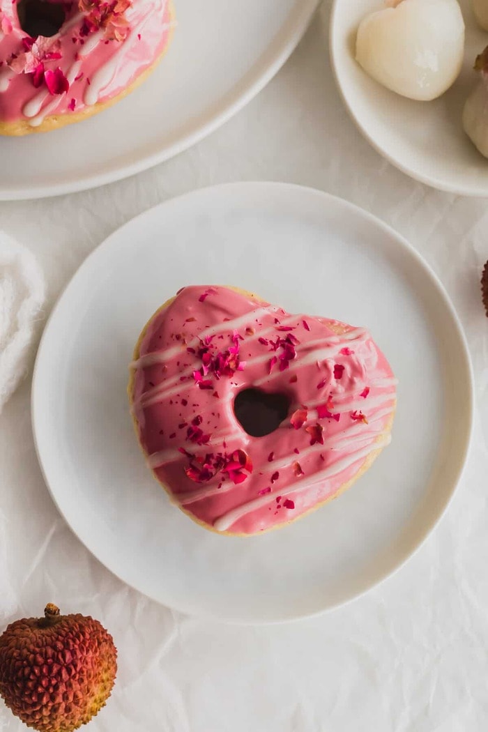 Valentine's Day Treats - Lychee Rose Heart Donuts