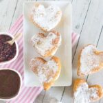 Valentine's Day Treats - Heart Beignets with Chocolate Sauce