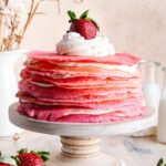 Valentine's Day Treats - Strawberries and Cream Crepe Cake