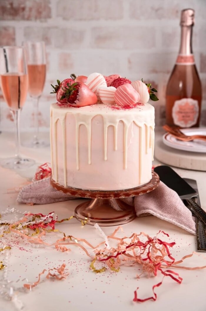 Valentine's Day Treats - Pink Champagne Cake