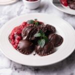 Valentine's Day Treats - Chocolate Ravioli with Mascarpone and Raspberry Sauce