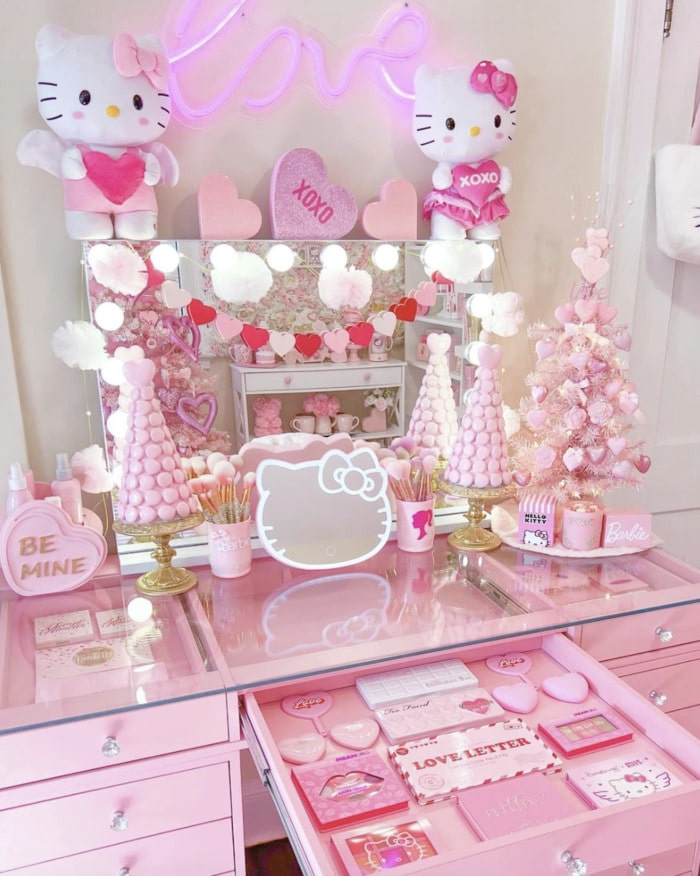 Valentine's Day Room Decor Inspo - vanity