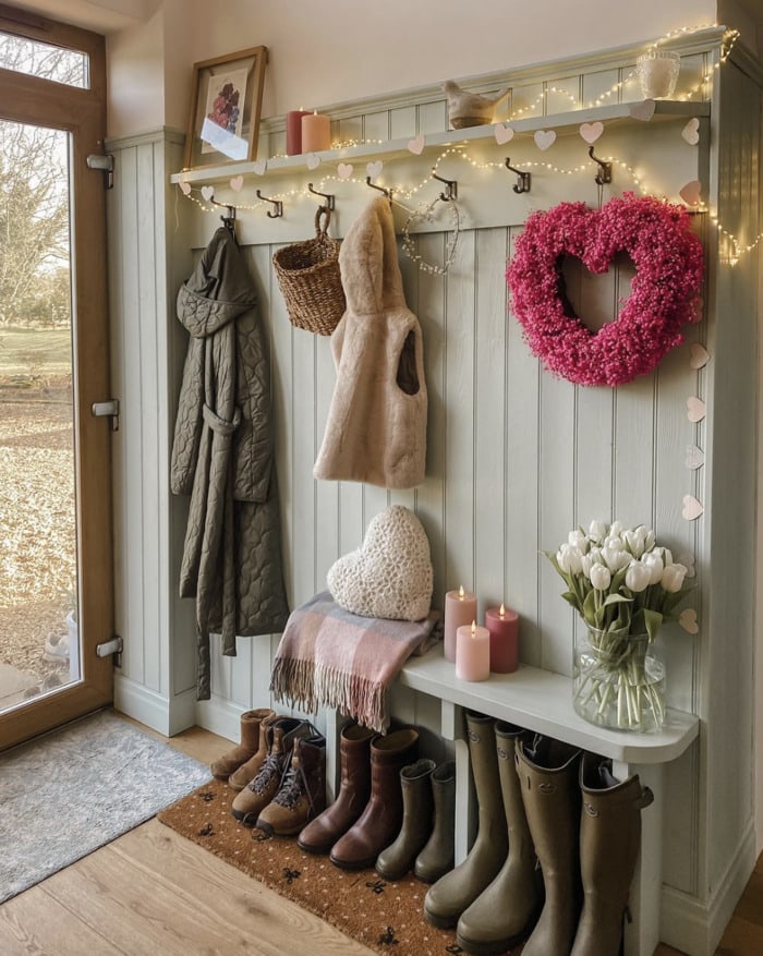 Valentine's Day Room Decor Inspo - mudroom