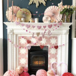 Valentine's Day Room Decor Inspo - pink and white mantel