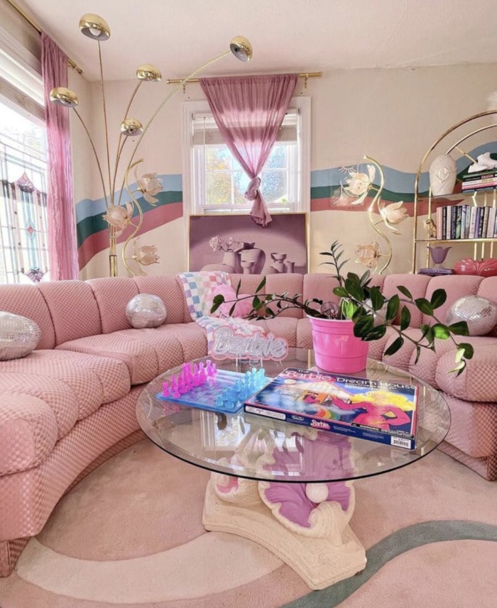 Valentine's Day Room Decor Inspo - pink couch