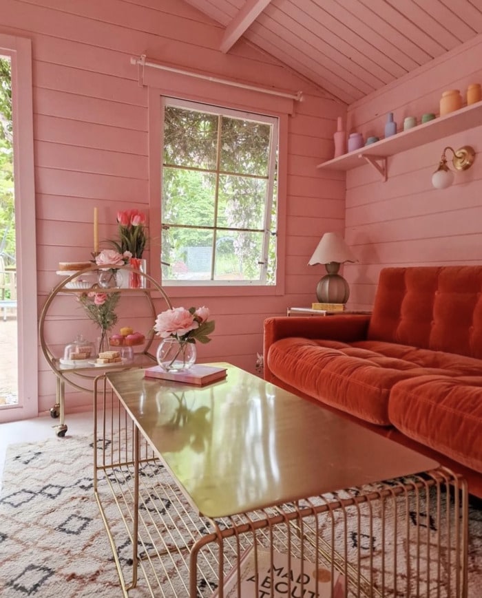 Valentine's Day Room Decor Inspo - red couch