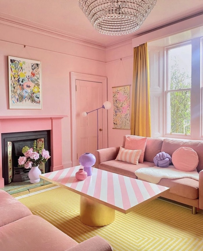 Valentine's Day Room Decor Inspo - pink and yellow