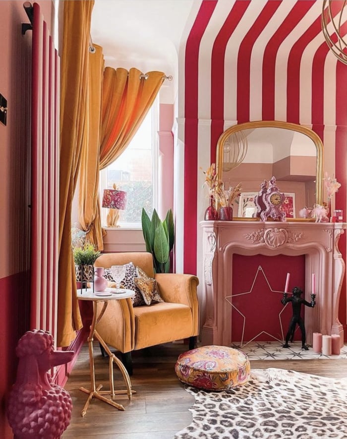 Valentine's Day Room Decor Inspo - red stripes