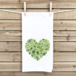 best st patricks day decorations - shamrock heart tea towel