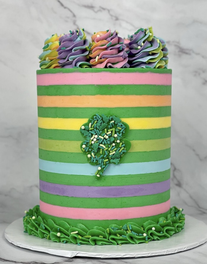 cakes for st patricks day - Rainbows and Four-Leaf Clover Cake