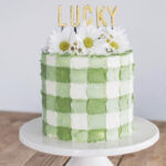 cakes for st patricks day - “LUCKY” Gingham Cake