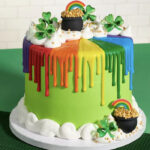cakes for st patricks day - Rainbow Spill Cake
