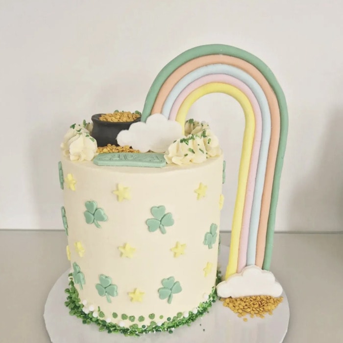 cakes for st patricks day - Pastel Rainbow March Birthday Cake