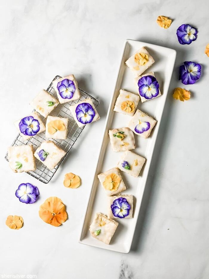 Lavender Cookies - Lavender Lemon Shortbread Bars