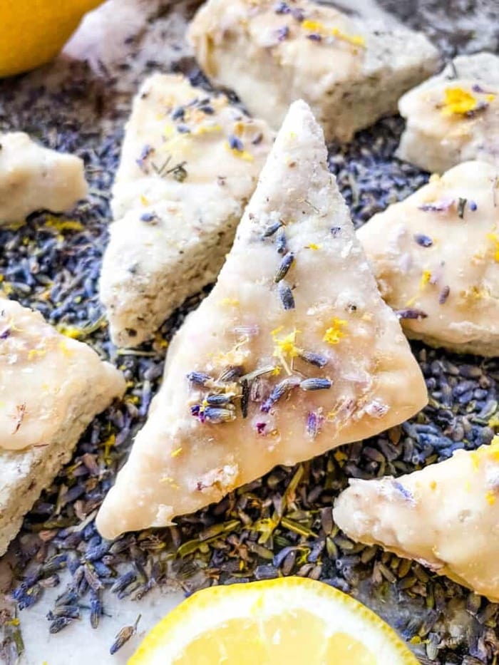 Lavender Cookies - Triangular Lemon Lavender Shortbread Cookies