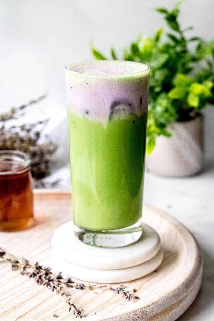 Lavender Recipes - Iced Lavender Cream Oat Milk Matcha