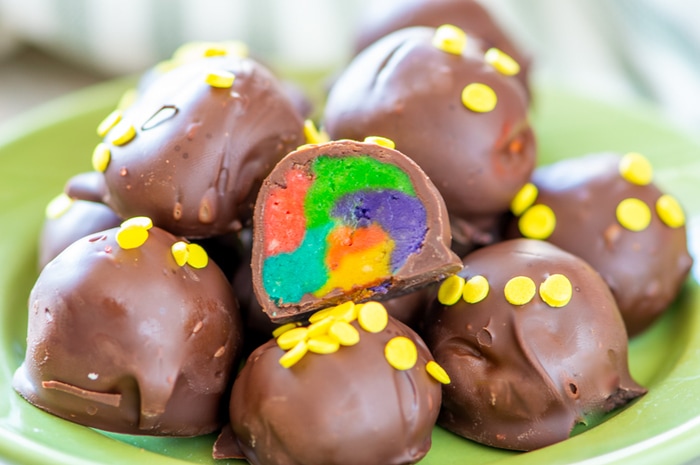 St. Patrick's Day Desserts - Pot of Gold Rainbow Truffles