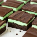 St. Patrick's Day Desserts - Mint Brownies with Chocolate Ganache