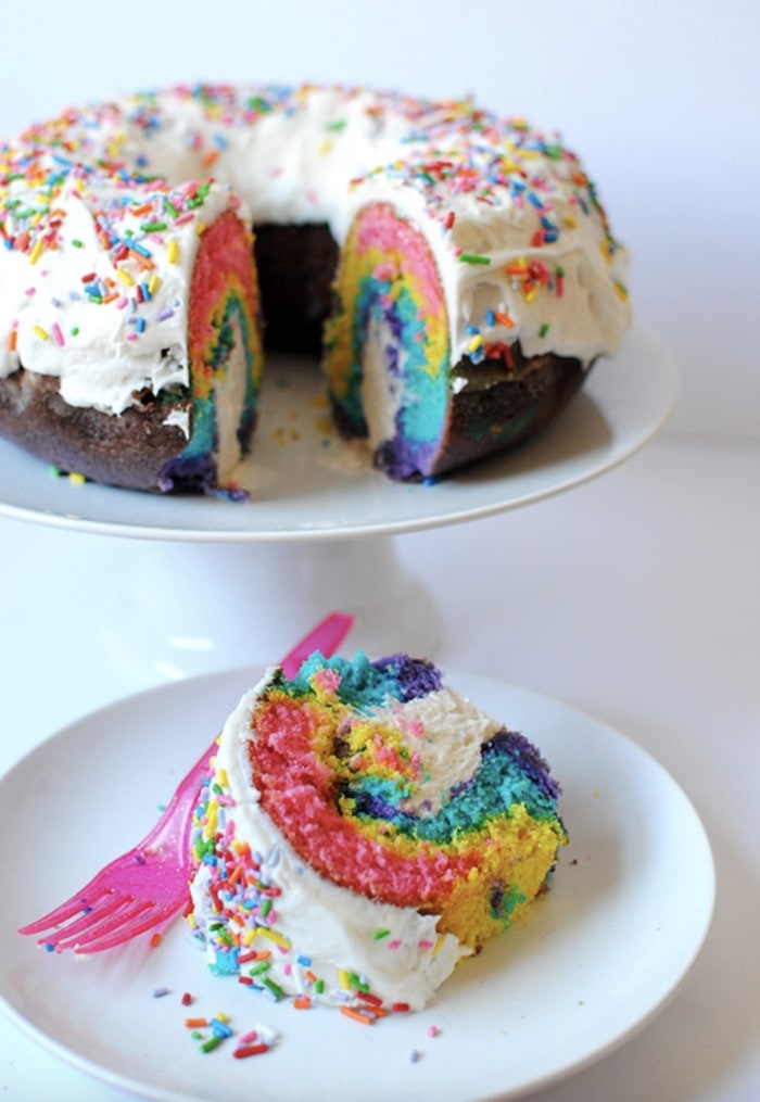 St. Patrick's Day Desserts - rainbow unicorn cake