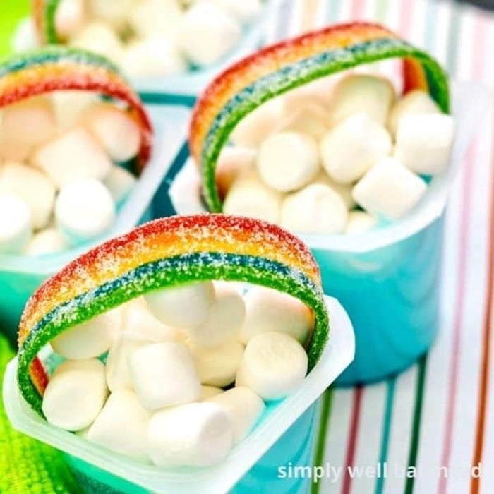 St. Patrick's Day Desserts - Rainbow Pudding Cups