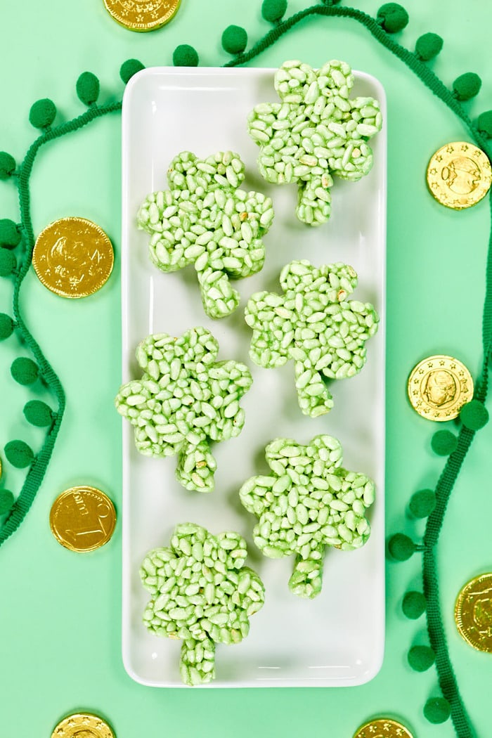 St. Patrick's Day Desserts - Shamrock Rice Krispy Treats