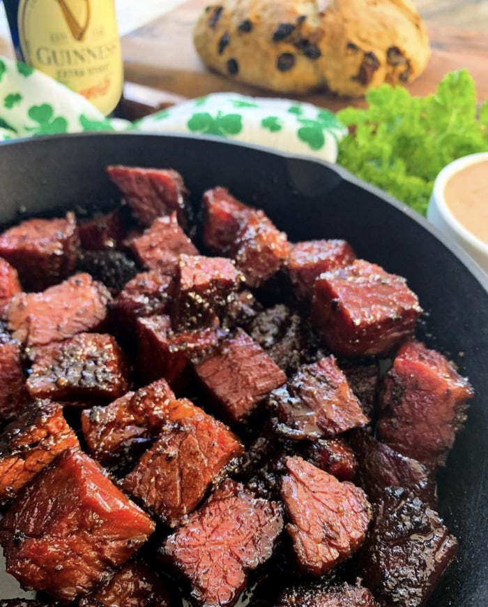 st patricks day food ideas - Corned Beef Brisket Burnt Ends with Guinness Glaze