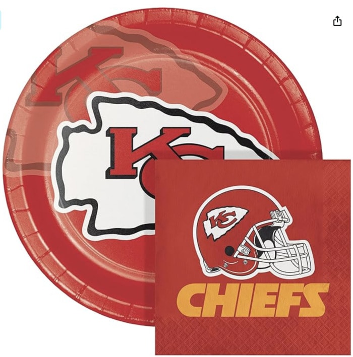 Taylor Swift Themed Super Bowl Party Ideas - KC Chiefs plates