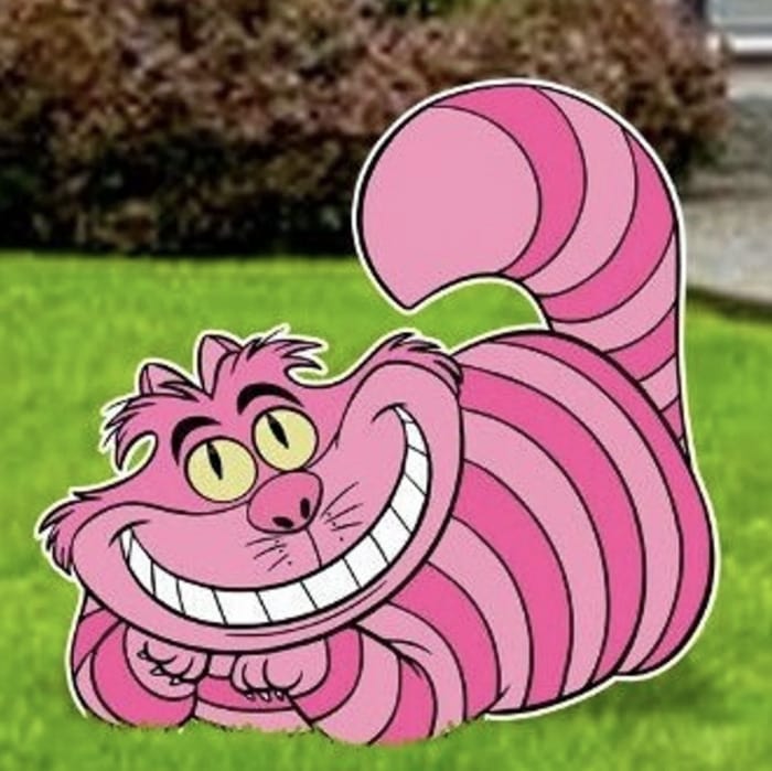 the best Alice in Wonderland Party Decorations - cheshire cat sign