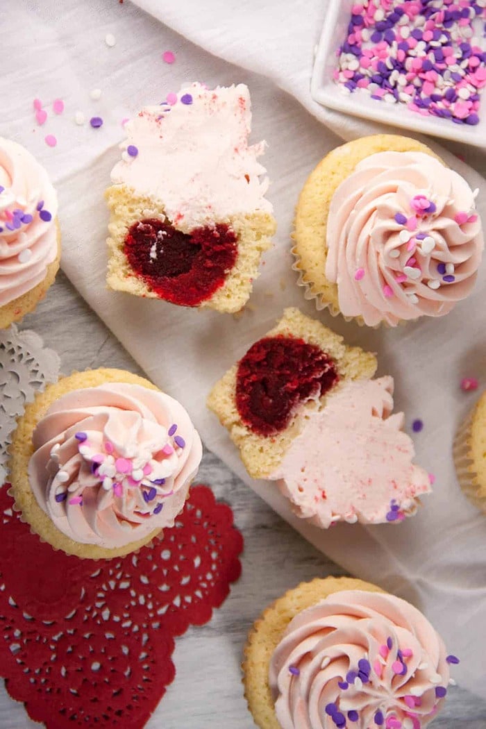 Valentine's Cupcakes - Surprise Heart Cupcakes