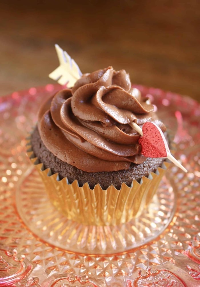 Valentine's Cupcakes - Chocolate Truffle Cupcakes with Mocha Buttercream Frosting