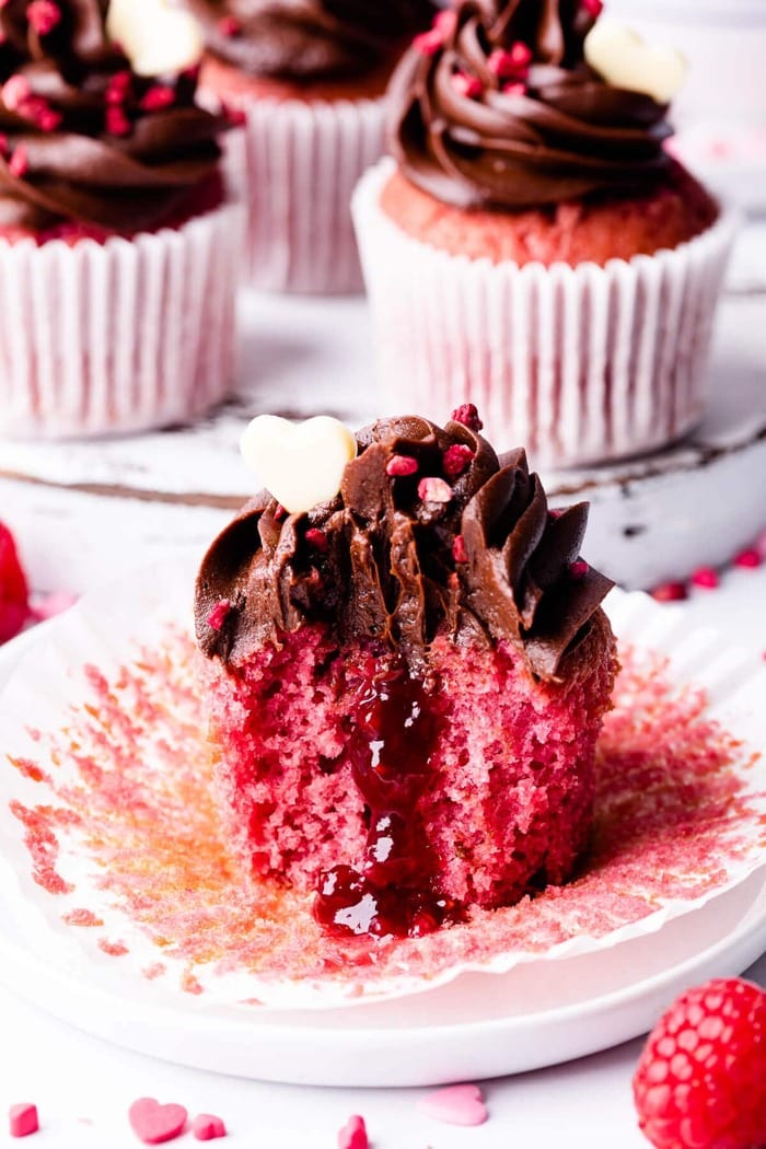 Valentine's Cupcakes - Chocolate Raspberry Cupcakes