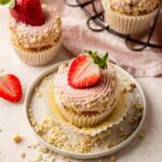 Valentine's Cupcakes - Almond Cupcakes with Roasted Strawberry Buttercream